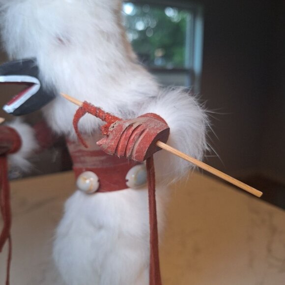 Kachina Doll Bear Mask BYLD Vintage Native American God Legend Folk Art Shell - Picture 12 of 15